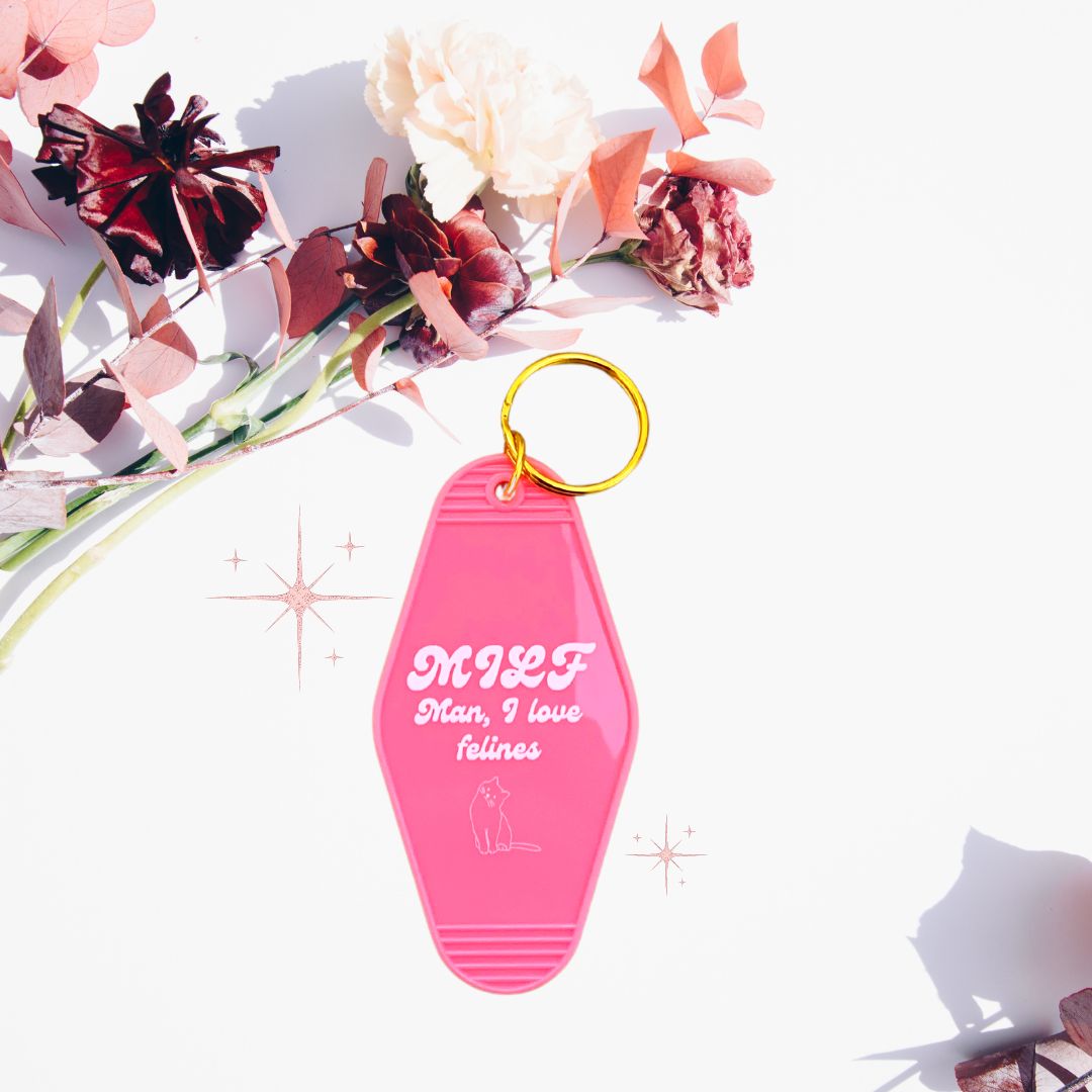 Man I Love Felines Keychain | Gold Plated Keyring | Companion Candles